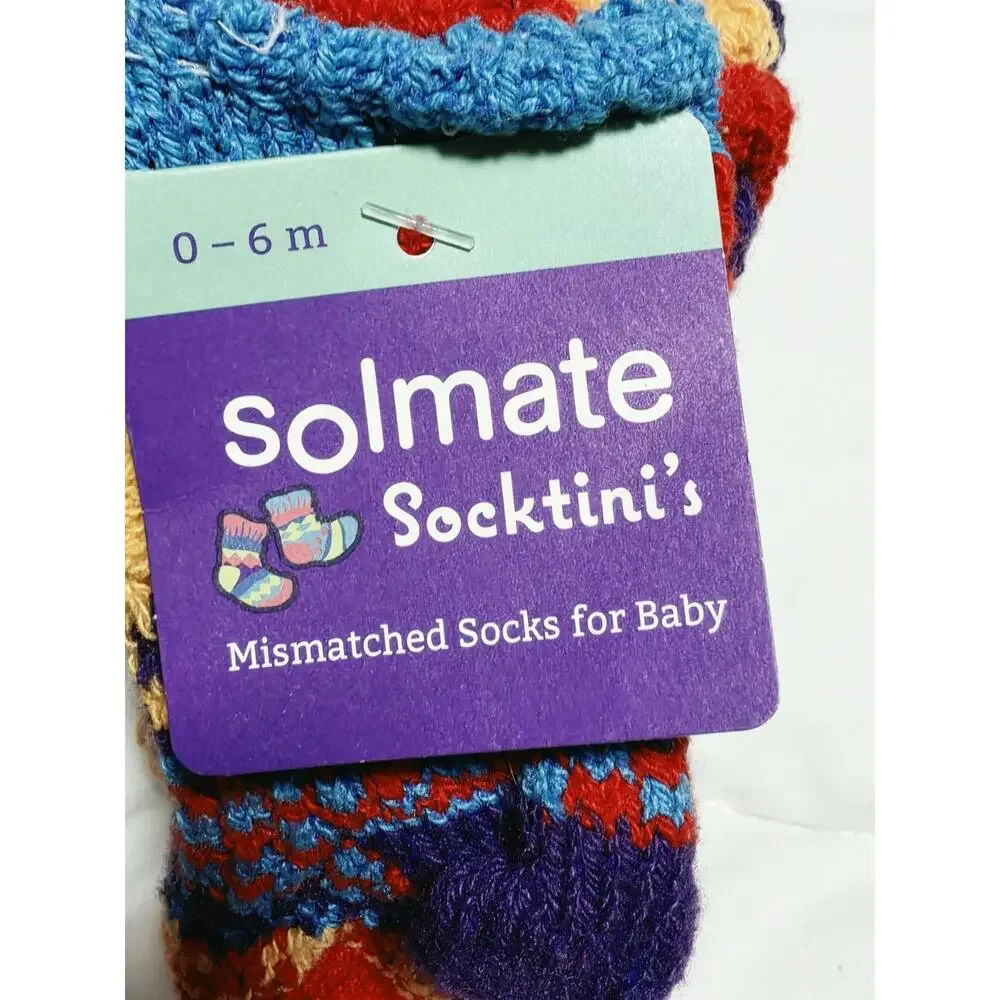 Solmate Socks Mismatched Baby Girl Boy Socks Socktini's Small (0-6mos) 5 Pc Set